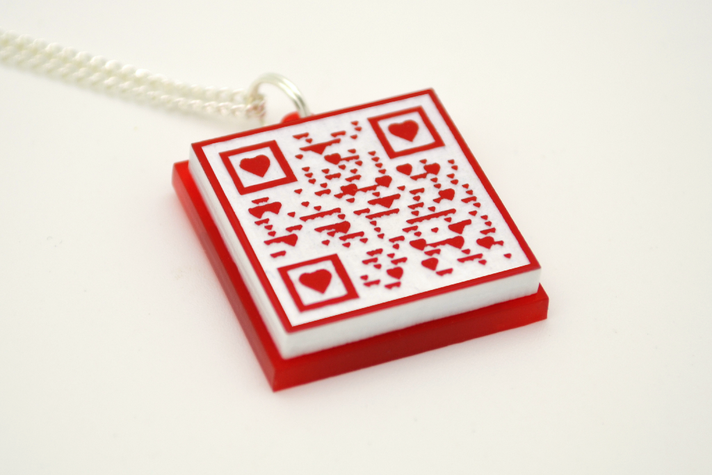 Stainless steel QR code ID charm | Medical id bracelet & necklace